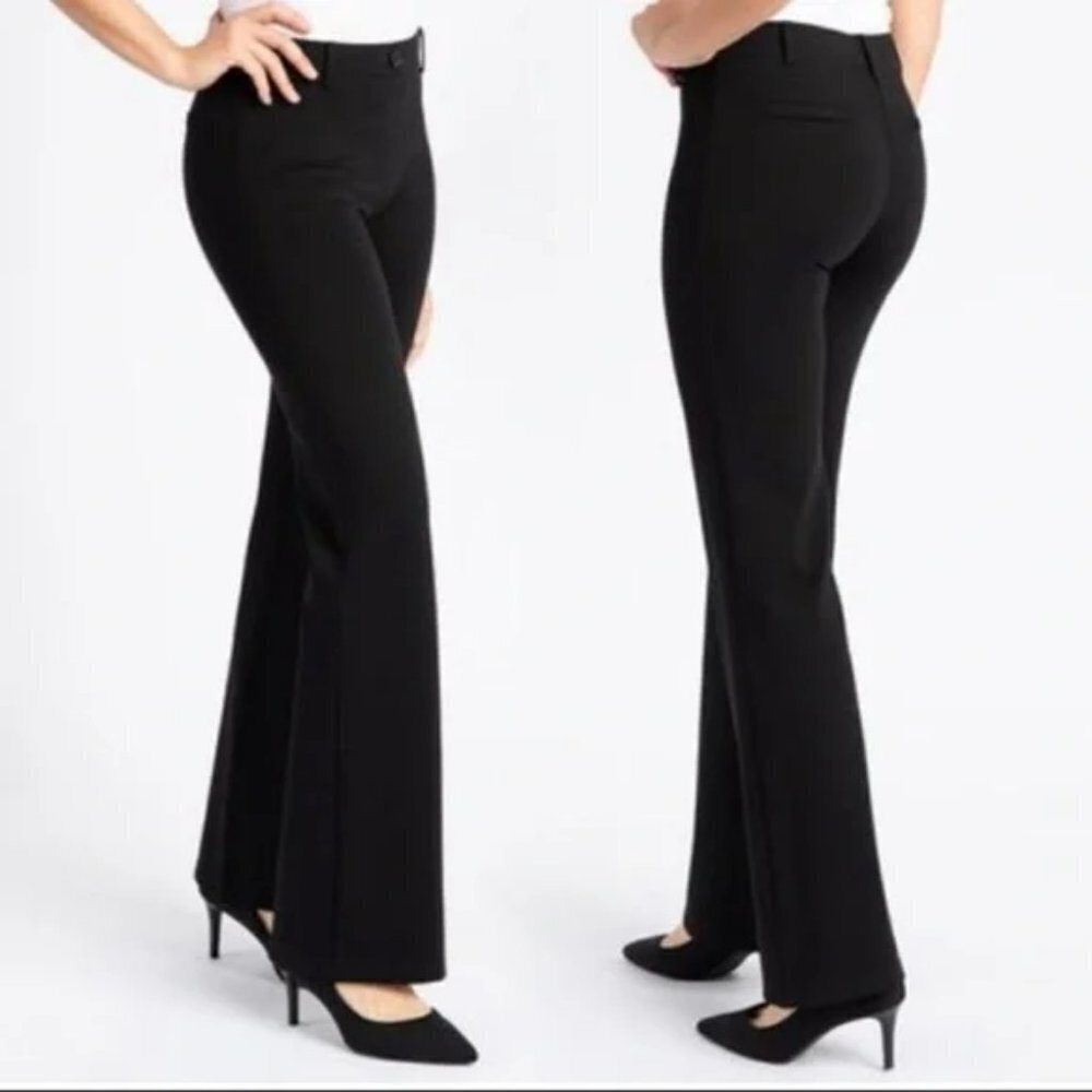 BETABRAND Dress Yoga Pants Boot Cut Black Classic Pull On W0104-BK‎